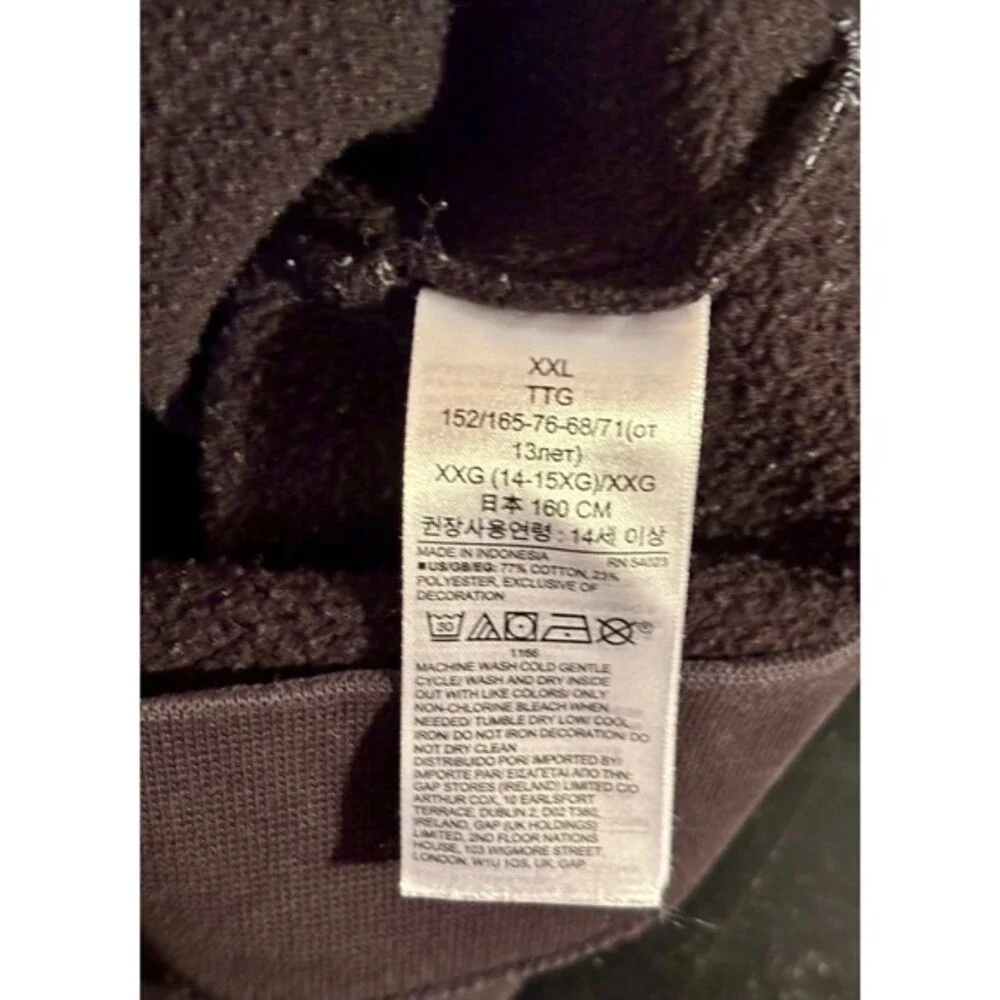 Gap‎ x Disney Mickey Mouse Kids XXL Hoodie Charcoal Black Pullover Sweatshirt
